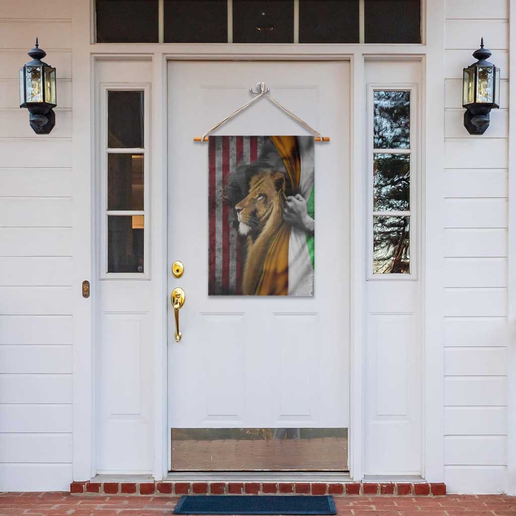 Irish American Heritage Lion of Judah Garden Flag Patriotic Christian Jesus Crown of Thorns Faith Gift