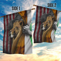 Irish American Heritage Lion of Judah Garden Flag Patriotic Christian Jesus Crown of Thorns Faith Gift