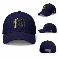 Viral Basketball Pointing Huddle Baseball Cap Funny Women Sports Culture Meme Yellow Silhouette Graphic