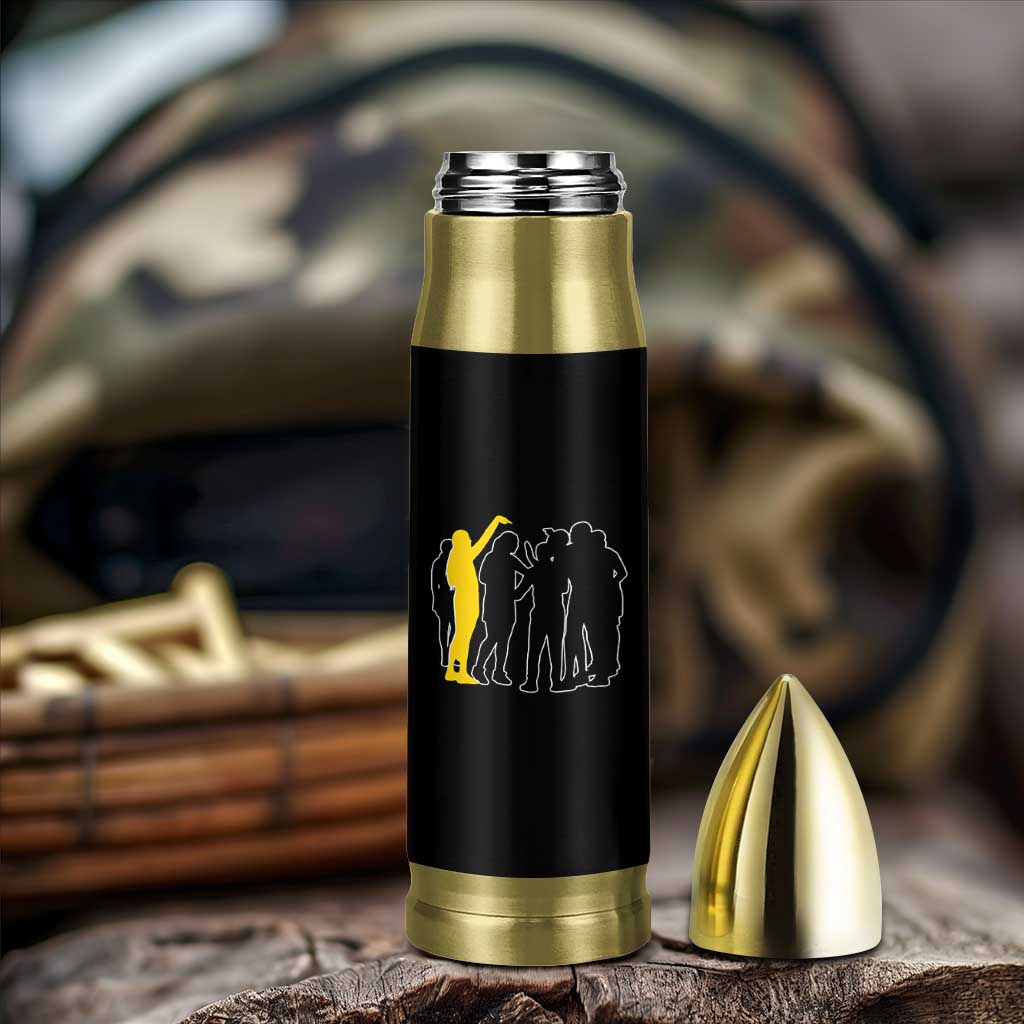 Viral Basketball Pointing Huddle Bullet Tumbler Funny Women Sports Culture Meme Yellow Silhouette Graphic