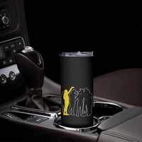 Viral Basketball Pointing Huddle Skinny Tumbler Funny Women Sports Culture Meme Yellow Silhouette Graphic