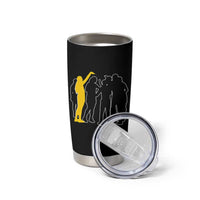 Viral Basketball Pointing Huddle Tumbler Cup Funny Women Sports Culture Meme Yellow Silhouette Graphic