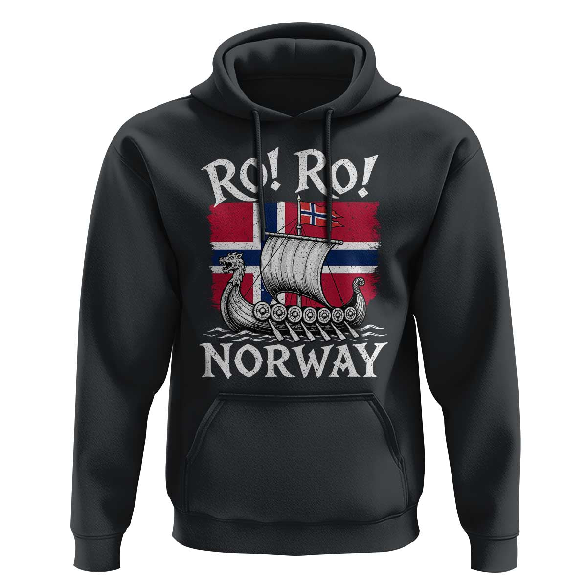 Funny Norway Viking Longship Ro Ro Hoodie Vintage Norge Norwegian Flag Football Fans