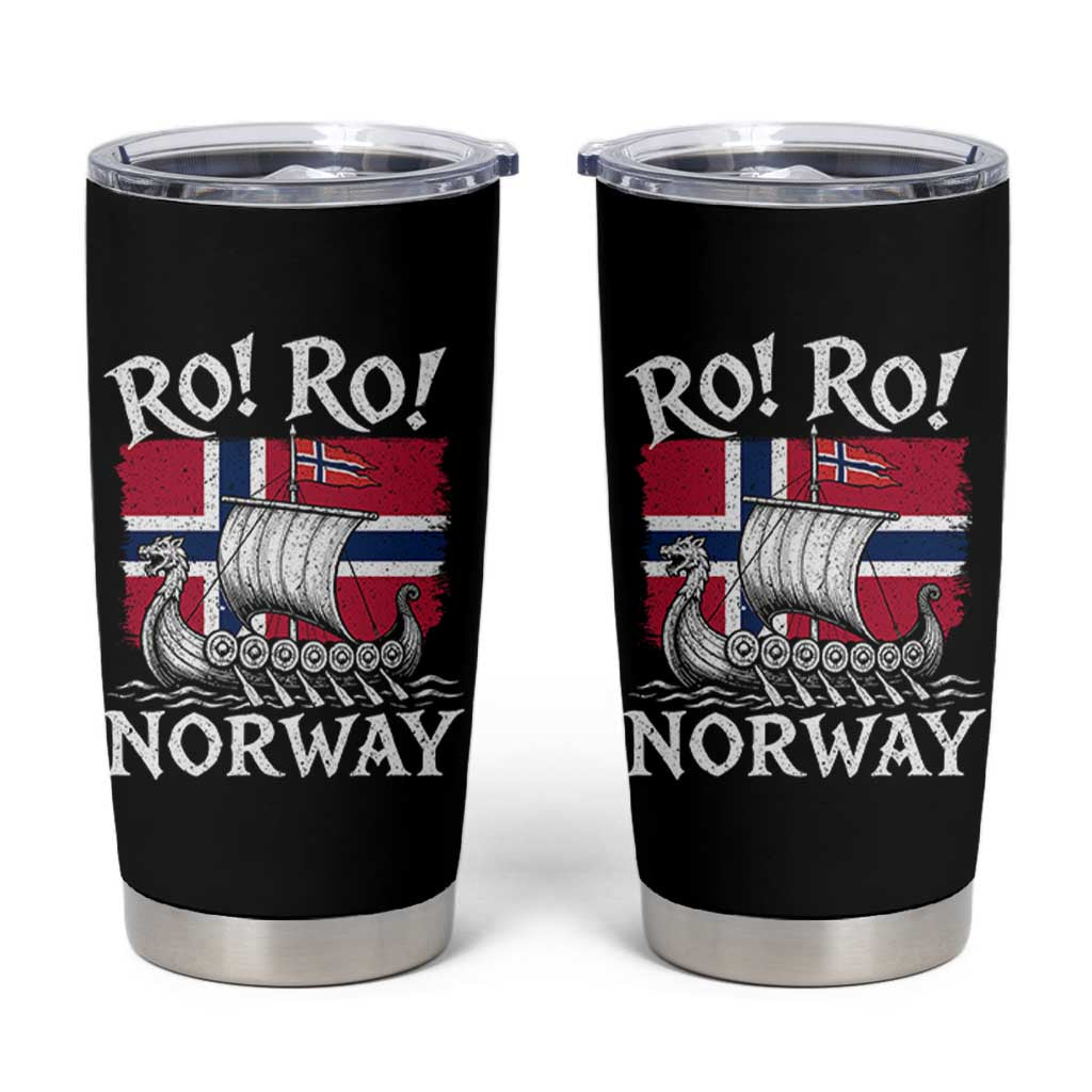 Funny Norway Viking Longship Ro Ro Tumbler Cup Vintage Norge Norwegian Flag Football Fans