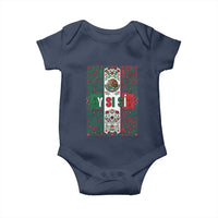 Y Si Si Mexican Flag Floral Folk Art Baby Onesie Viva Mexico Pride for Soccer Football Fans