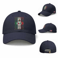 Y Si Si Mexican Flag Floral Folk Art Baseball Cap Viva Mexico Pride for Soccer Football Fans