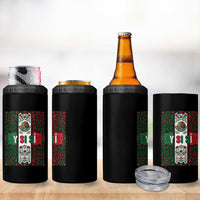Y Si Si Mexican Flag Floral Folk Art 4 in 1 Can Cooler Tumbler Viva Mexico Pride for Soccer Football Fans