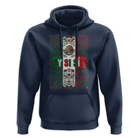 Y Si Si Mexican Flag Floral Folk Art Hoodie Viva Mexico Pride for Soccer Football Fans