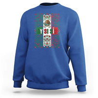 Y Si Si Mexican Flag Floral Folk Art Sweatshirt Viva Mexico Pride for Soccer Football Fans