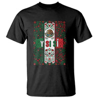 Y Si Si Mexican Flag Floral Folk Art T Shirt Viva Mexico Pride for Soccer Football Fans