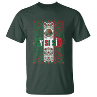 Y Si Si Mexican Flag Floral Folk Art T Shirt Viva Mexico Pride for Soccer Football Fans