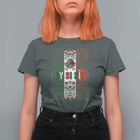 Y Si Si Mexican Flag Floral Folk Art T Shirt For Women Viva Mexico Pride for Soccer Football Fans