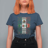 Y Si Si Mexican Flag Floral Folk Art T Shirt For Women Viva Mexico Pride for Soccer Football Fans
