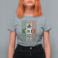 Y Si Si Mexican Flag Floral Folk Art T Shirt For Women Viva Mexico Pride for Soccer Football Fans