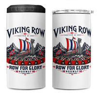 Viking Row Ro Ro Norway Norge Norwegian Flag 4 in 1 Can Cooler Tumbler Row For Glory Norway Together As One Retro Football Fans