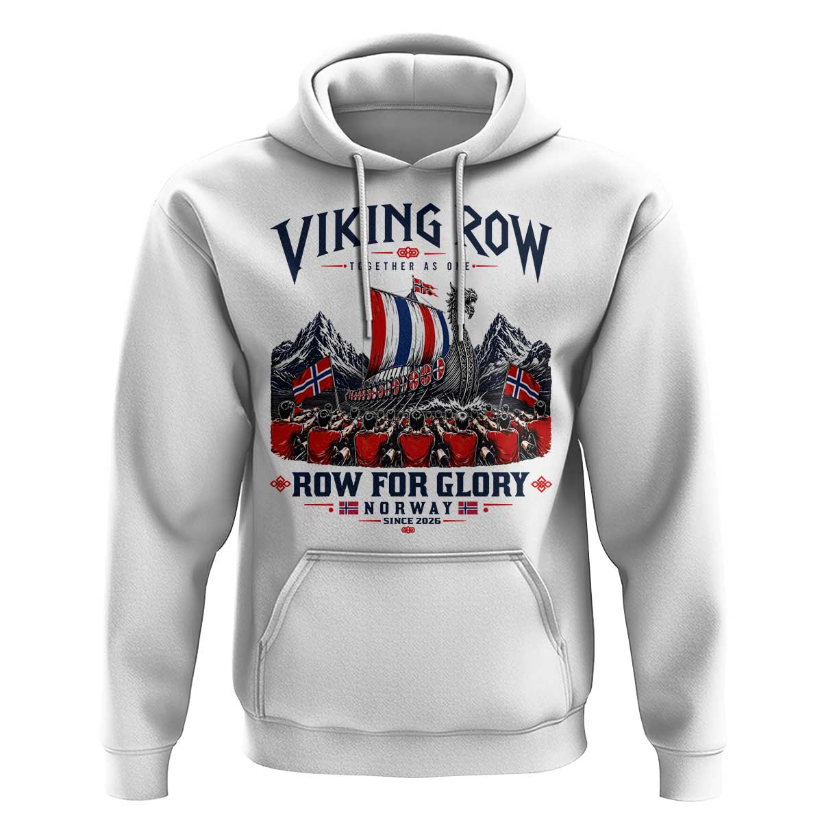 Viking Row Ro Ro Norway Norge Norwegian Flag Hoodie Row For Glory Norway Together As One Retro Football Fans