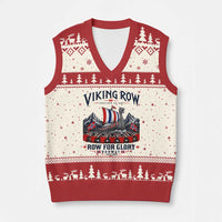 Viking Row Ro Ro Norway Norge Norwegian Flag V-Neck Knit Sweater Vest Row For Glory Norway Together As One Retro Football Fans