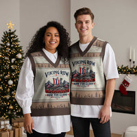 Viking Row Ro Ro Norway Norge Norwegian Flag V-Neck Knit Sweater Vest Row For Glory Norway Together As One Retro Football Fans