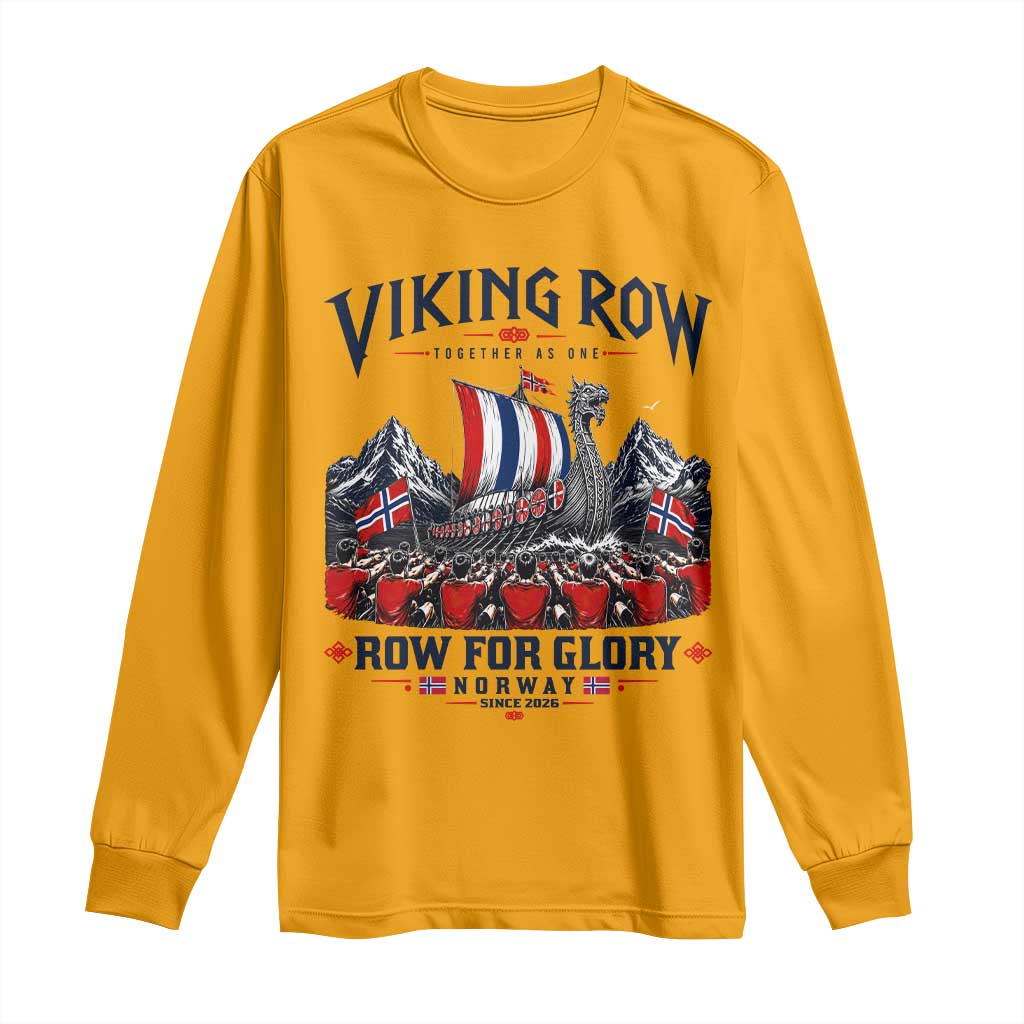 Viking Row Ro Ro Norway Norge Norwegian Flag Long Sleeve Shirt Row For Glory Norway Together As One Retro Football Fans
