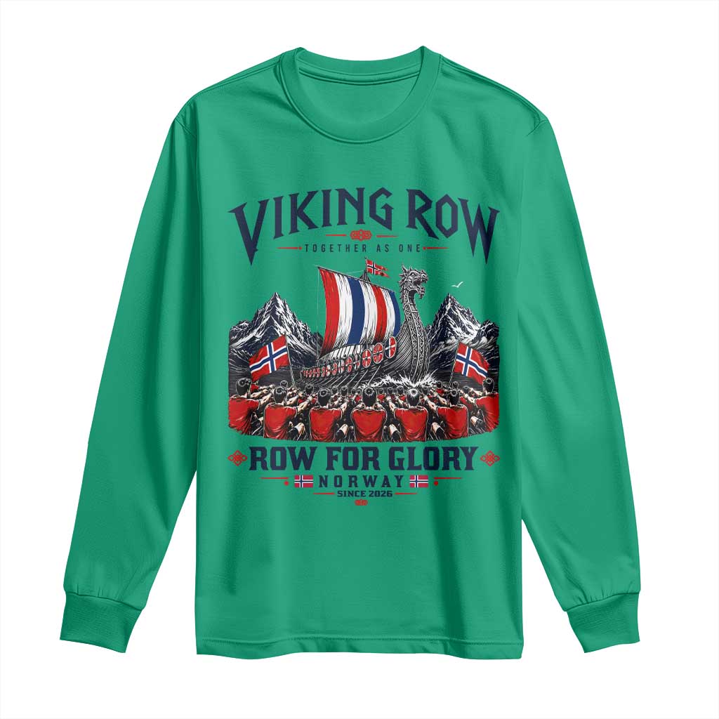 Viking Row Ro Ro Norway Norge Norwegian Flag Long Sleeve Shirt Row For Glory Norway Together As One Retro Football Fans