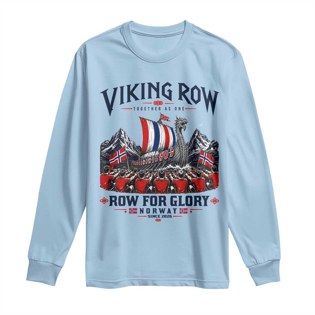 Viking Row Ro Ro Norway Norge Norwegian Flag Long Sleeve Shirt Row For Glory Norway Together As One Retro Football Fans