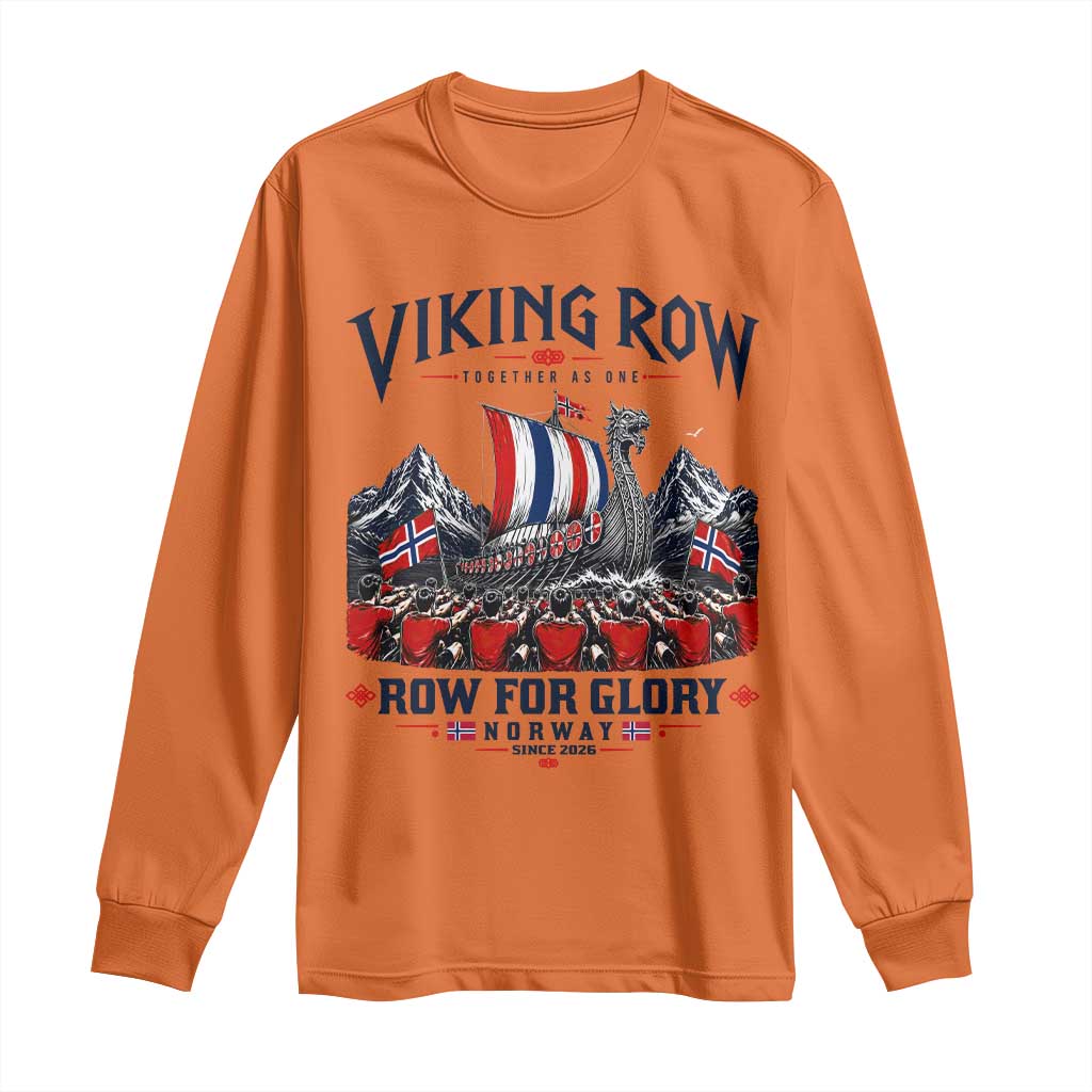 Viking Row Ro Ro Norway Norge Norwegian Flag Long Sleeve Shirt Row For Glory Norway Together As One Retro Football Fans