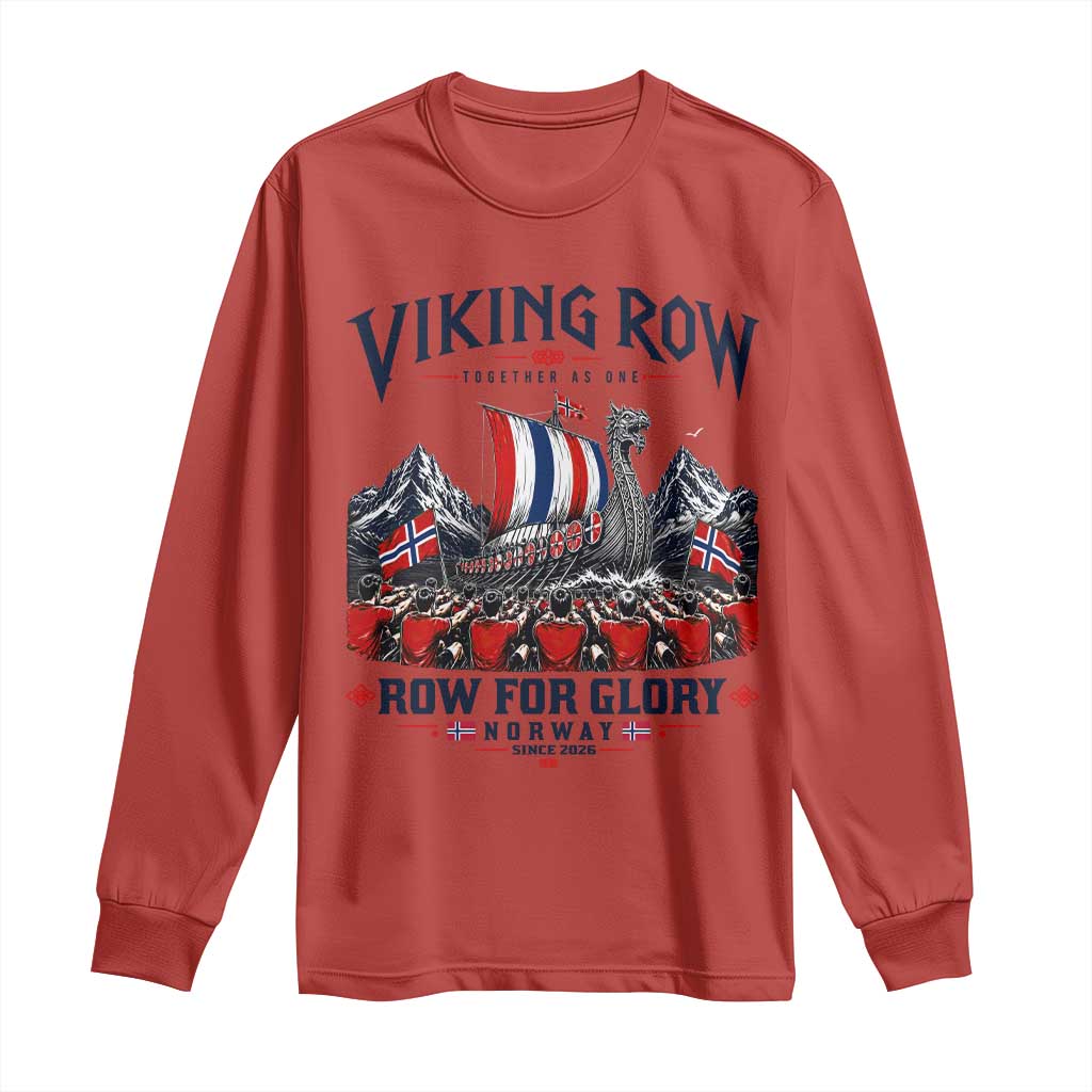 Viking Row Ro Ro Norway Norge Norwegian Flag Long Sleeve Shirt Row For Glory Norway Together As One Retro Football Fans