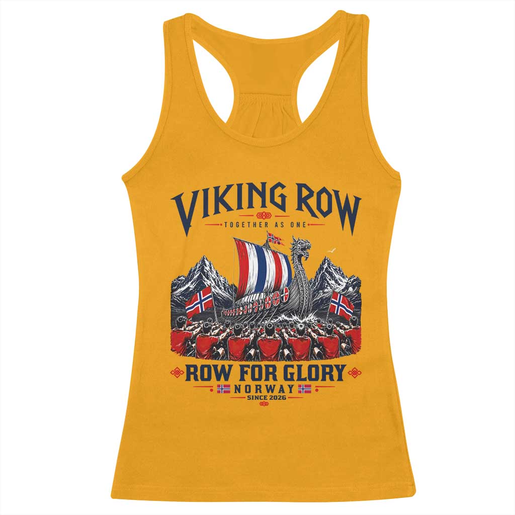 Viking Row Ro Ro Norway Norge Norwegian Flag Racerback Tank Top Row For Glory Norway Together As One Retro Football Fans