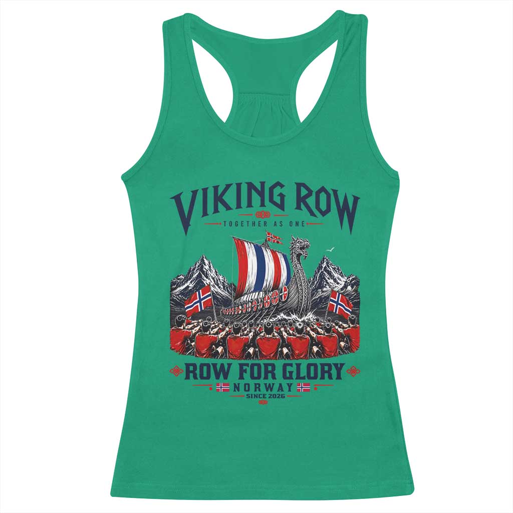 Viking Row Ro Ro Norway Norge Norwegian Flag Racerback Tank Top Row For Glory Norway Together As One Retro Football Fans