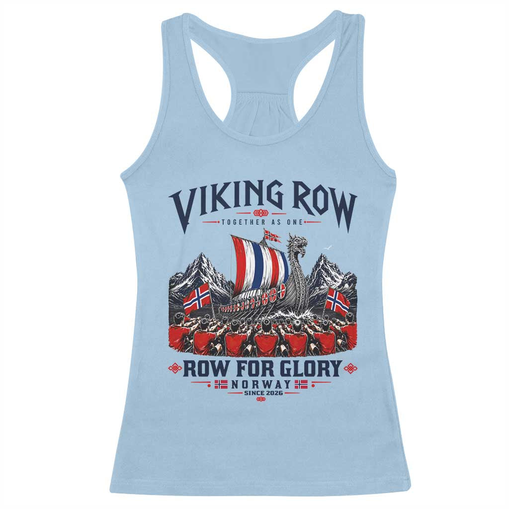 Viking Row Ro Ro Norway Norge Norwegian Flag Racerback Tank Top Row For Glory Norway Together As One Retro Football Fans