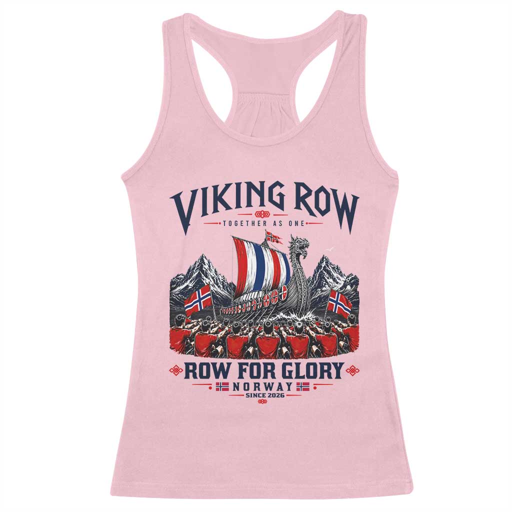 Viking Row Ro Ro Norway Norge Norwegian Flag Racerback Tank Top Row For Glory Norway Together As One Retro Football Fans