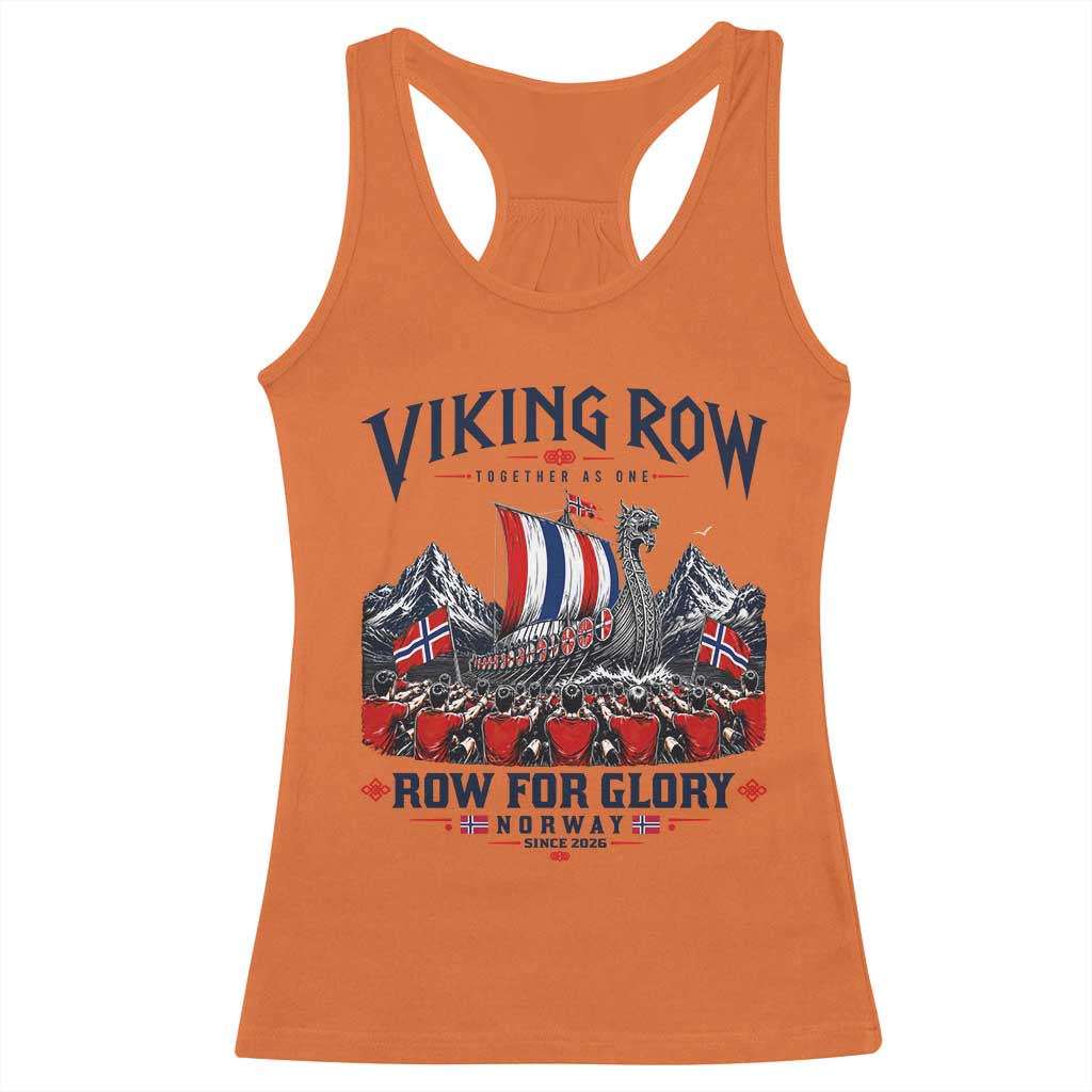 Viking Row Ro Ro Norway Norge Norwegian Flag Racerback Tank Top Row For Glory Norway Together As One Retro Football Fans