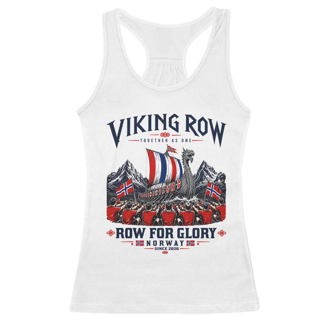 Viking Row Ro Ro Norway Norge Norwegian Flag Racerback Tank Top Row For Glory Norway Together As One Retro Football Fans