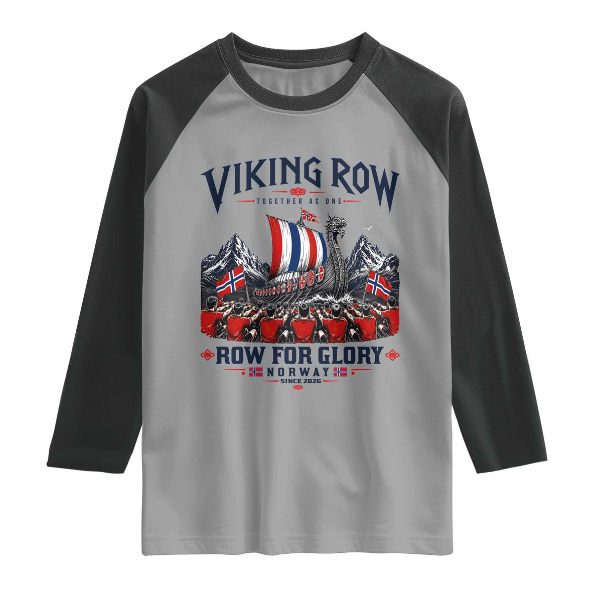 Viking Row Ro Ro Norway Norge Norwegian Flag Raglan Shirt Row For Glory Norway Together As One Retro Football Fans