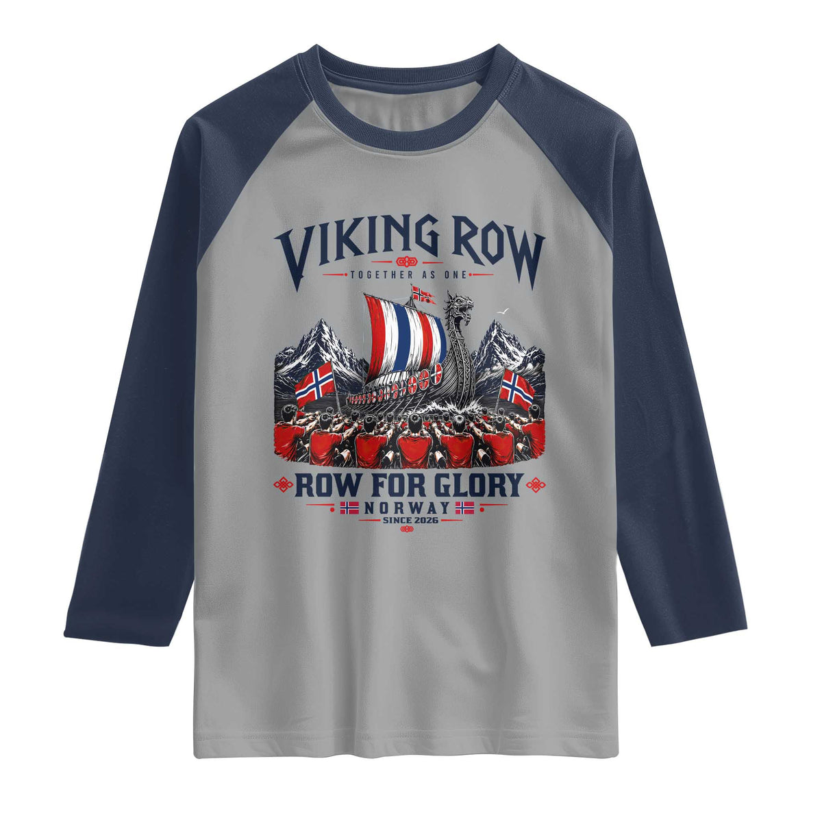 Viking Row Ro Ro Norway Norge Norwegian Flag Raglan Shirt Row For Glory Norway Together As One Retro Football Fans