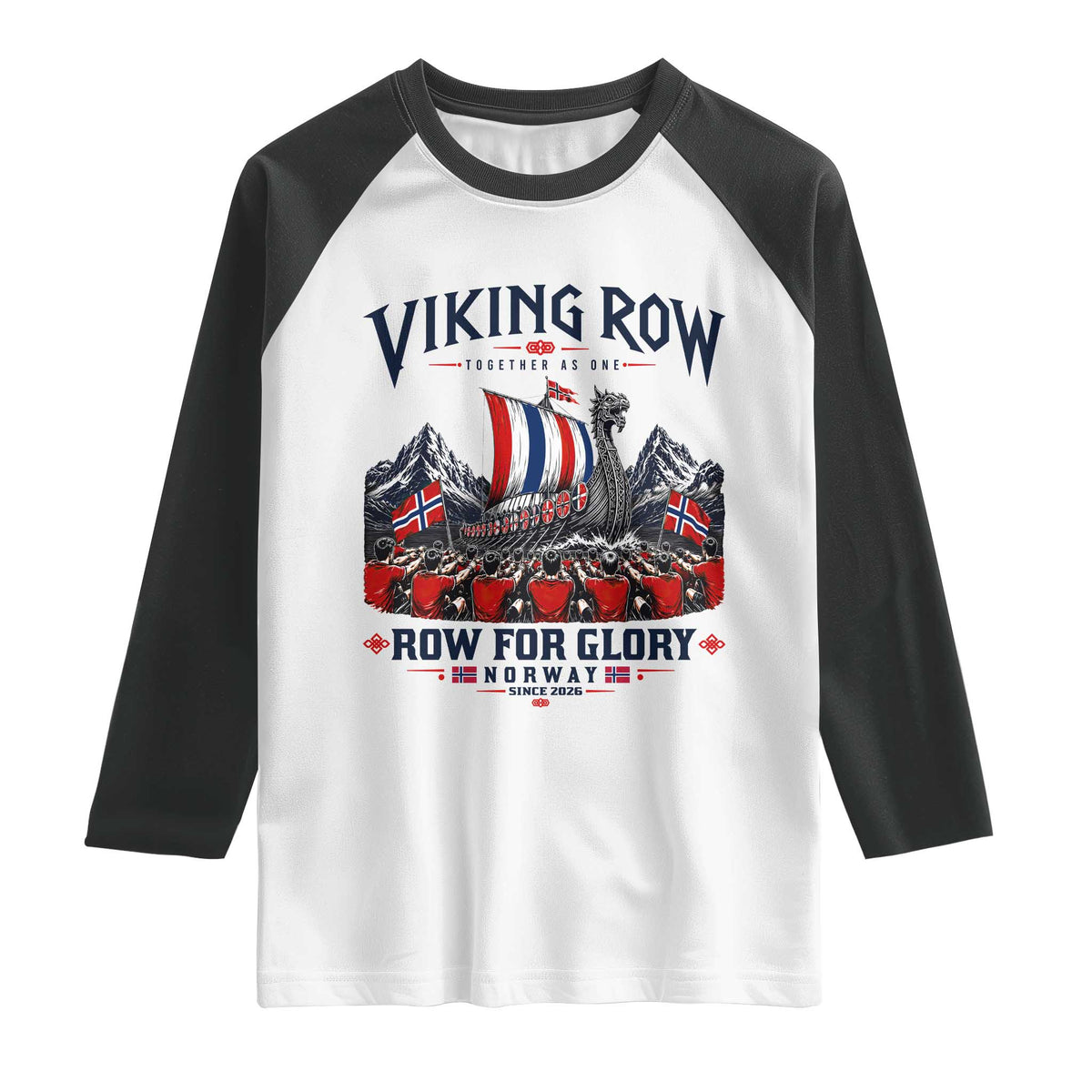 Viking Row Ro Ro Norway Norge Norwegian Flag Raglan Shirt Row For Glory Norway Together As One Retro Football Fans