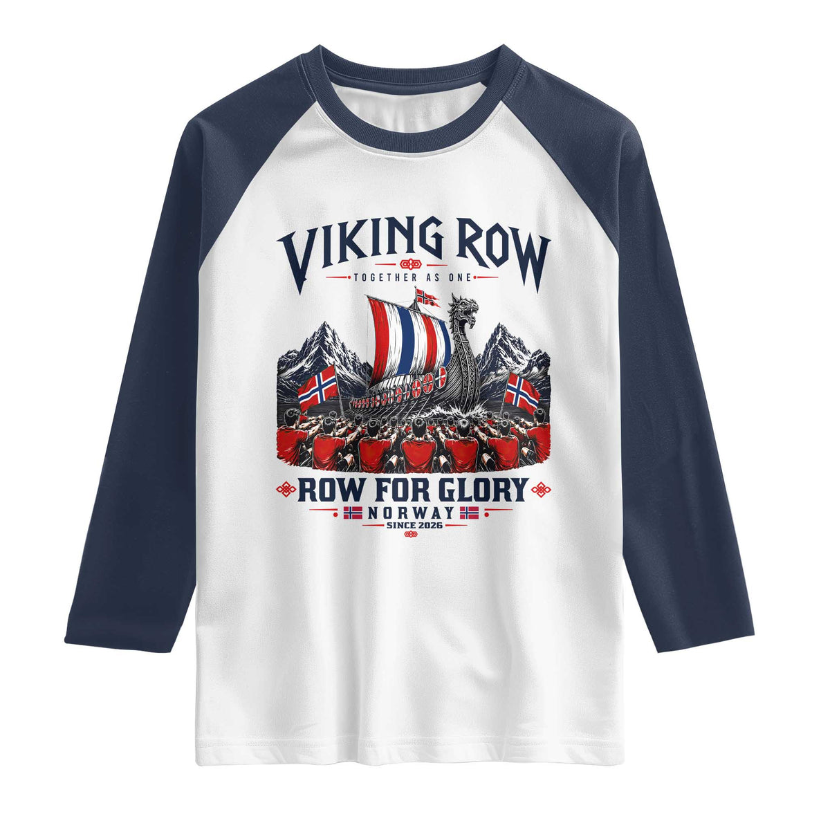 Viking Row Ro Ro Norway Norge Norwegian Flag Raglan Shirt Row For Glory Norway Together As One Retro Football Fans