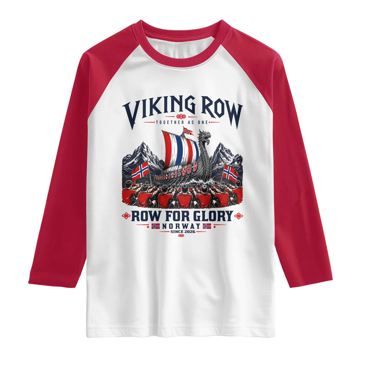 Viking Row Ro Ro Norway Norge Norwegian Flag Raglan Shirt Row For Glory Norway Together As One Retro Football Fans
