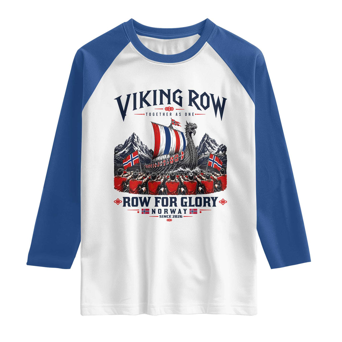 Viking Row Ro Ro Norway Norge Norwegian Flag Raglan Shirt Row For Glory Norway Together As One Retro Football Fans