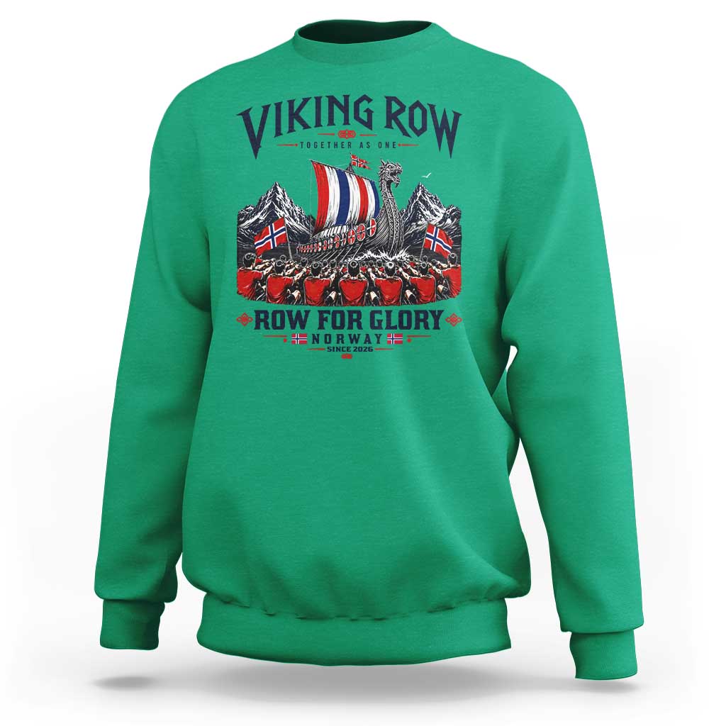 Viking Row Ro Ro Norway Norge Norwegian Flag Sweatshirt Row For Glory Norway Together As One Retro Football Fans