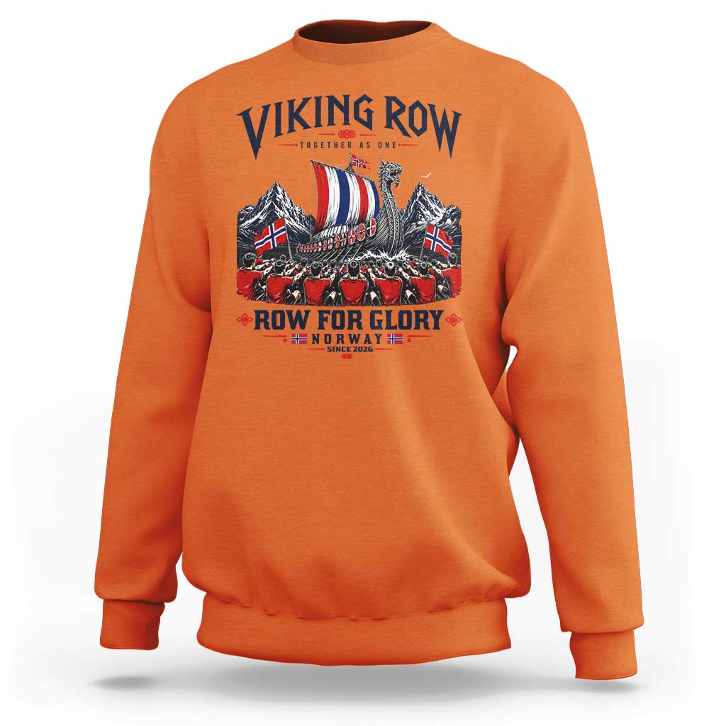 Viking Row Ro Ro Norway Norge Norwegian Flag Sweatshirt Row For Glory Norway Together As One Retro Football Fans