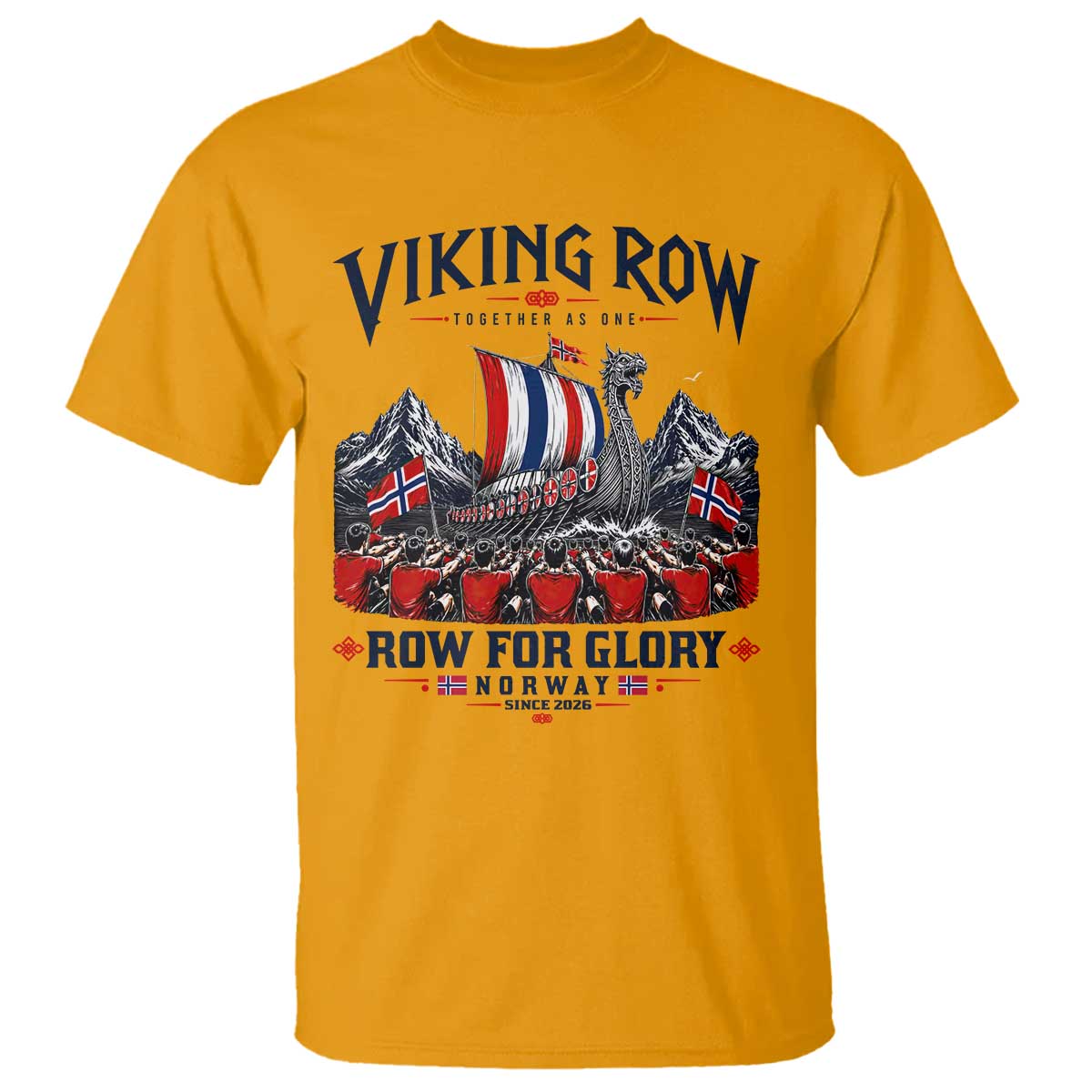 Viking Row Ro Ro Norway Norge Norwegian Flag T Shirt Row For Glory Norway Together As One Retro Football Fans