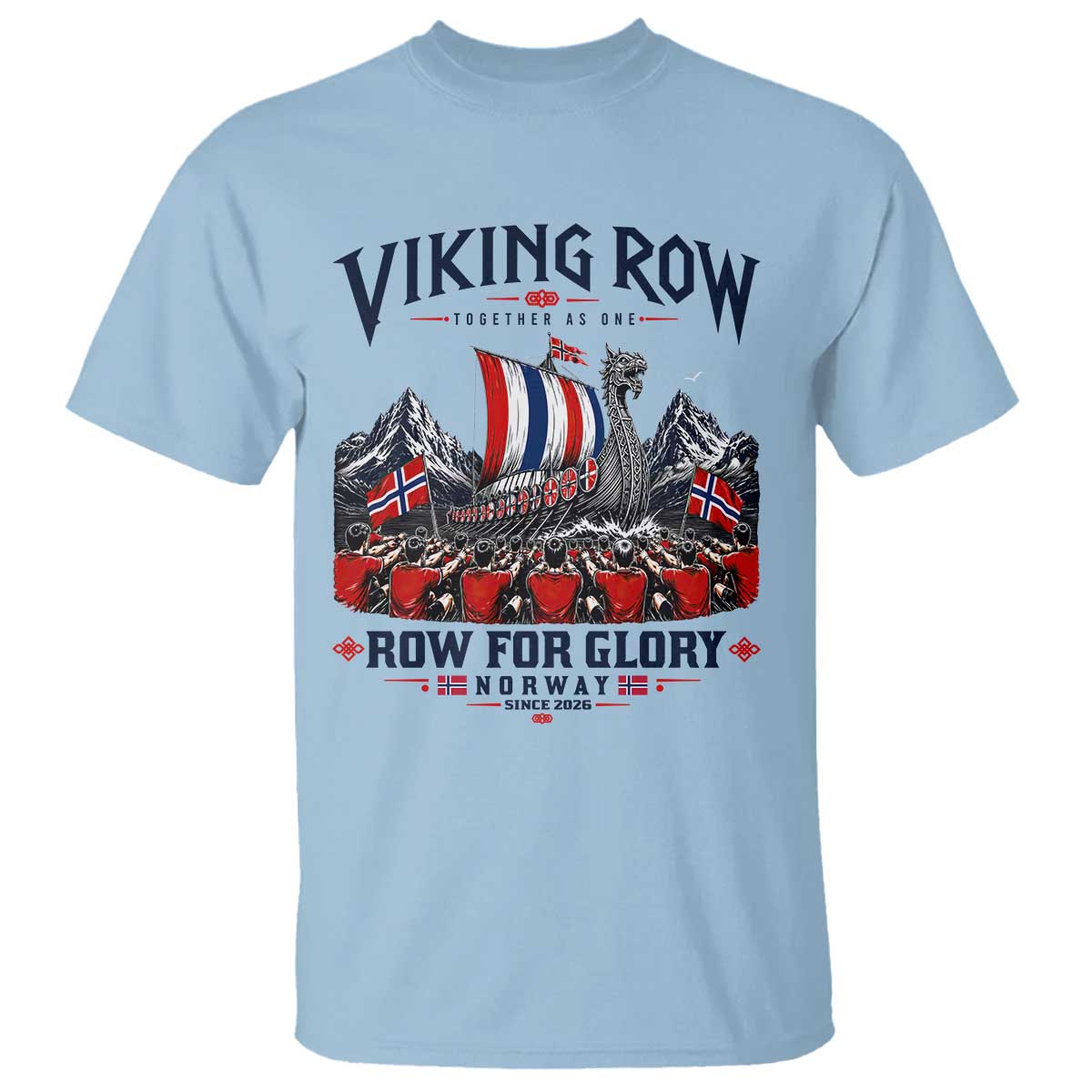 Viking Row Ro Ro Norway Norge Norwegian Flag T Shirt Row For Glory Norway Together As One Retro Football Fans