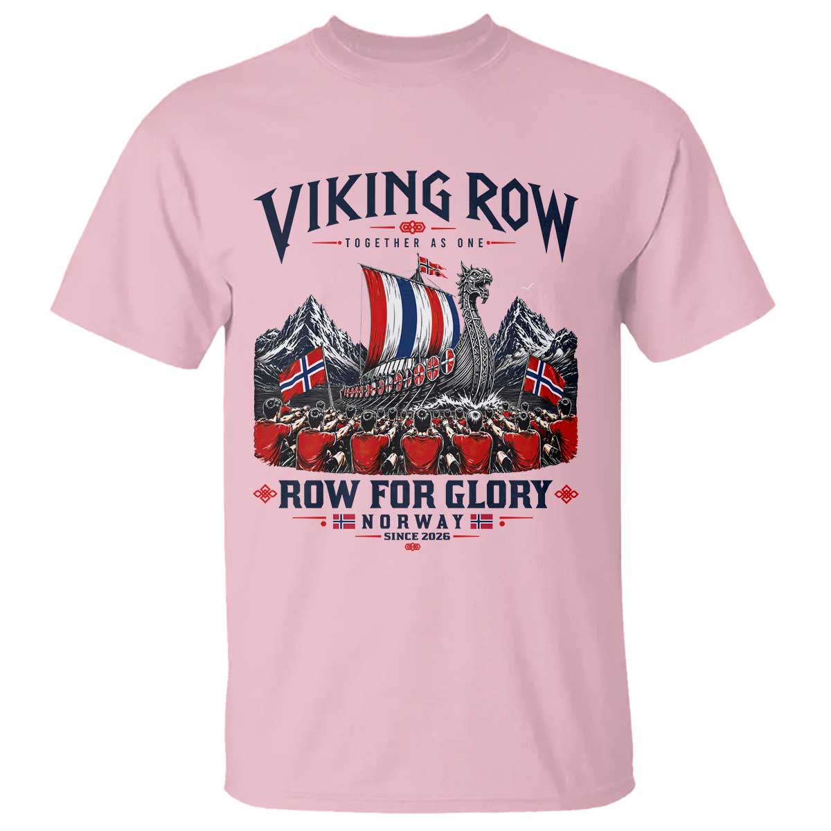 Viking Row Ro Ro Norway Norge Norwegian Flag T Shirt Row For Glory Norway Together As One Retro Football Fans