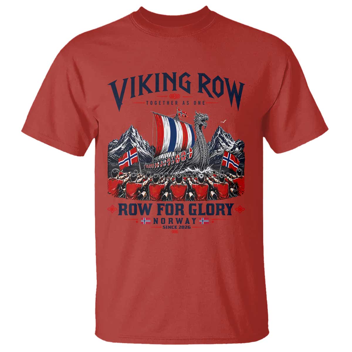 Viking Row Ro Ro Norway Norge Norwegian Flag T Shirt Row For Glory Norway Together As One Retro Football Fans