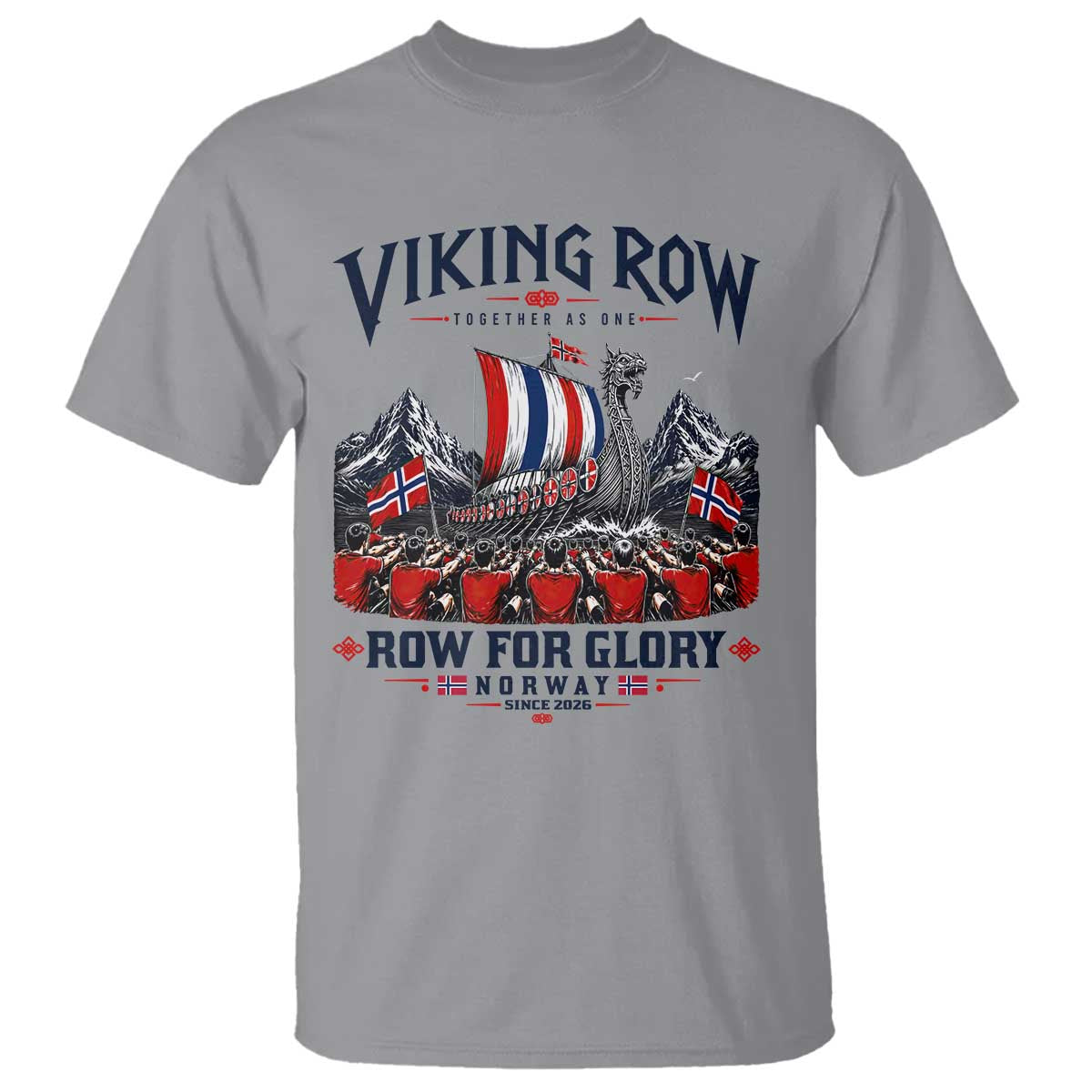 Viking Row Ro Ro Norway Norge Norwegian Flag T Shirt Row For Glory Norway Together As One Retro Football Fans