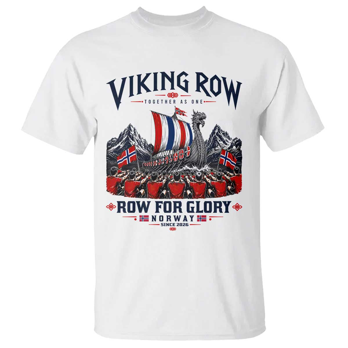 Viking Row Ro Ro Norway Norge Norwegian Flag T Shirt Row For Glory Norway Together As One Retro Football Fans