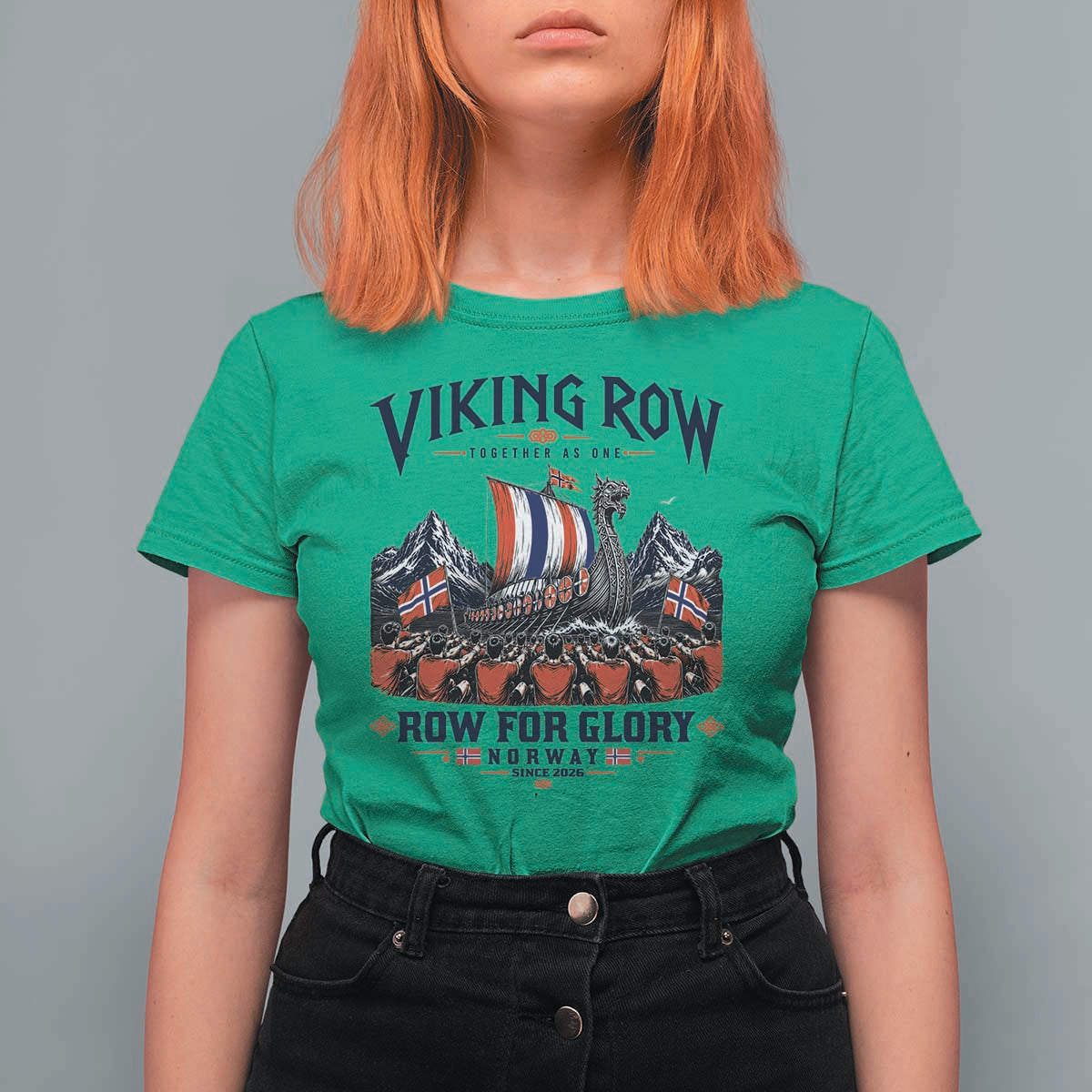 Viking Row Ro Ro Norway Norge Norwegian Flag T Shirt For Women Row For Glory Norway Together As One Retro Football Fans