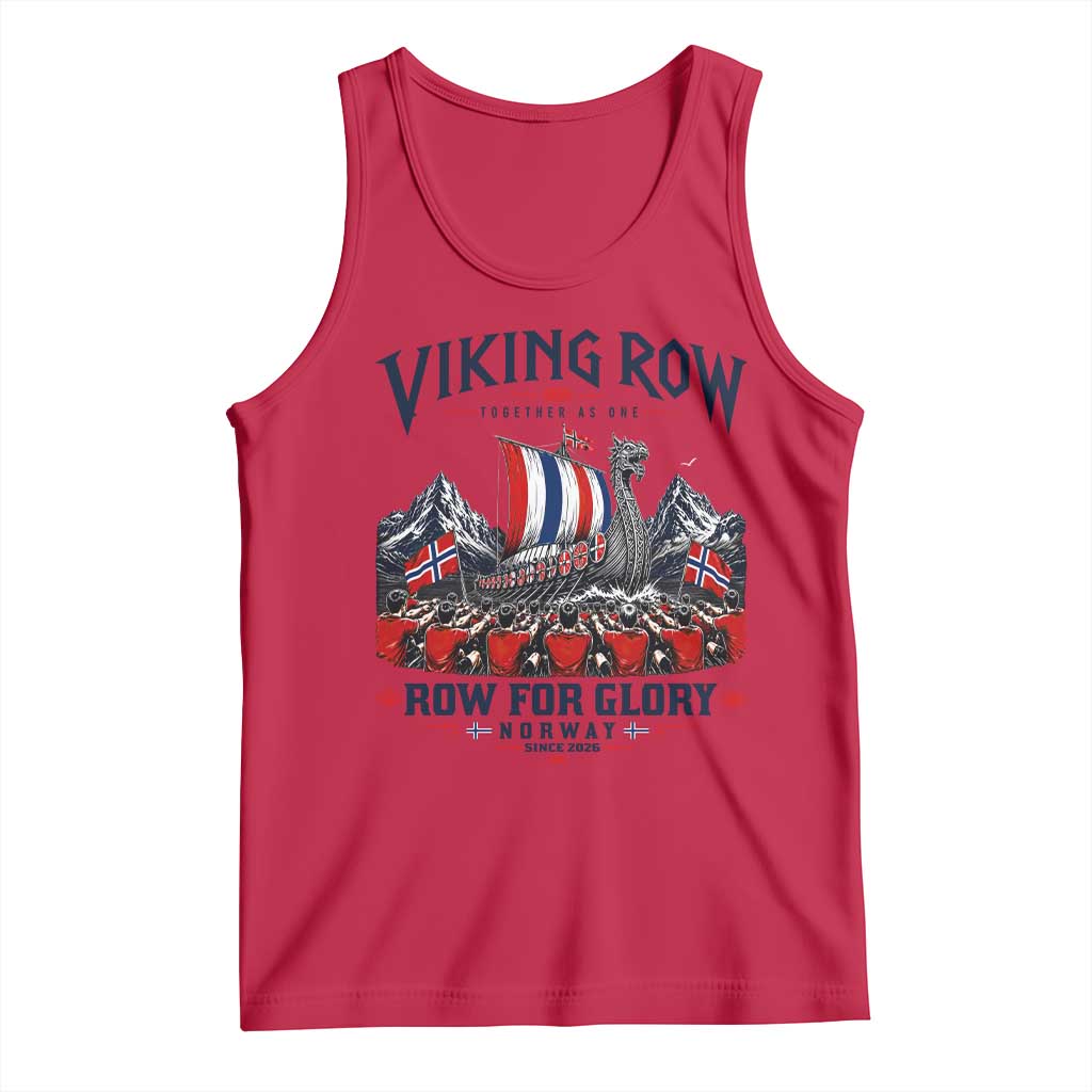 Viking Row Ro Ro Norway Norge Norwegian Flag Tank Top Row For Glory Norway Together As One Retro Football Fans