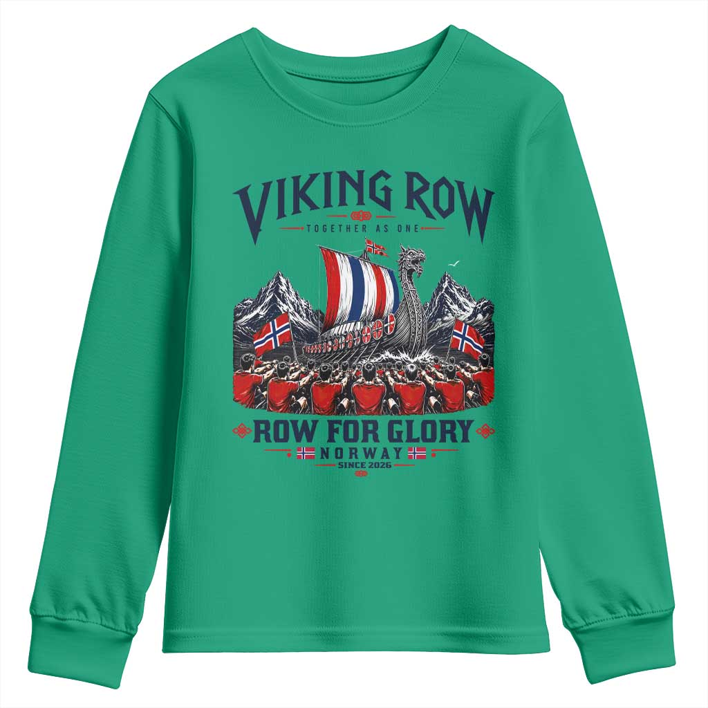 Viking Row Ro Ro Norway Norge Norwegian Flag Youth Sweatshirt Row For Glory Norway Together As One Retro Football Fans